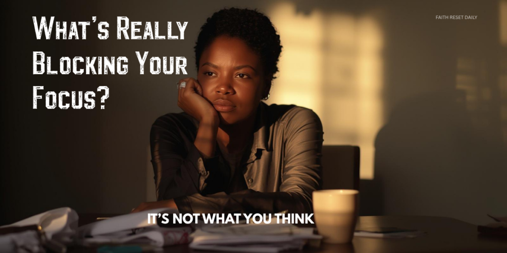 blocking your productivity woman feeling overwhelmed and struggling to focus at home